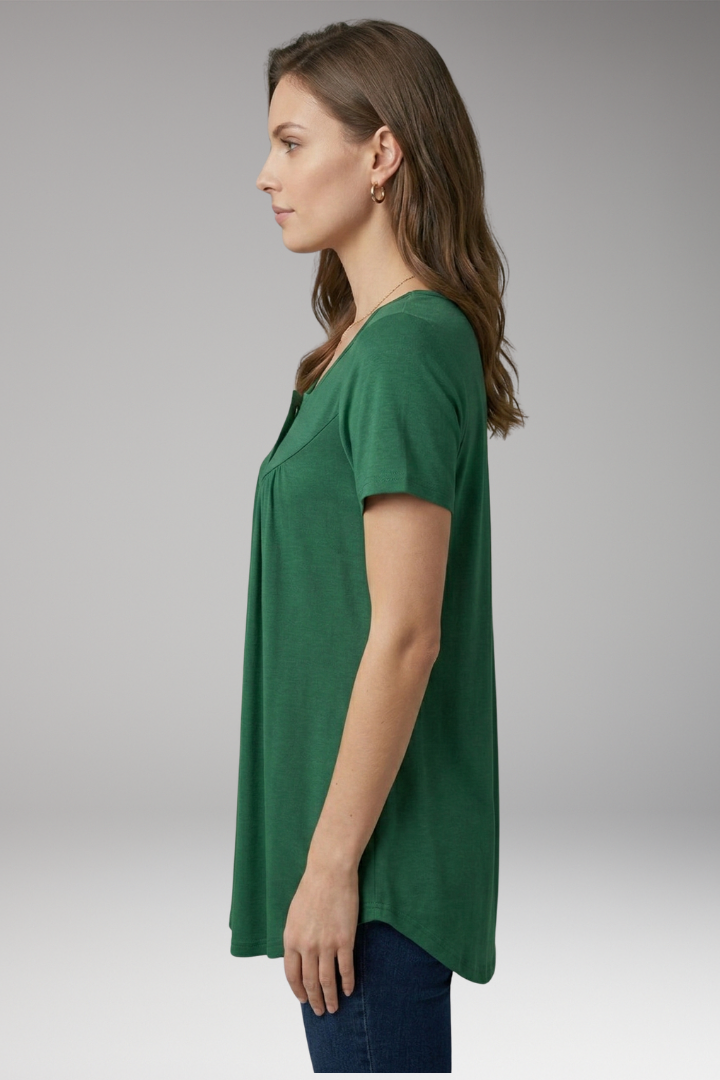 Women's Button-Down Top with V-Neck and Loose Fit