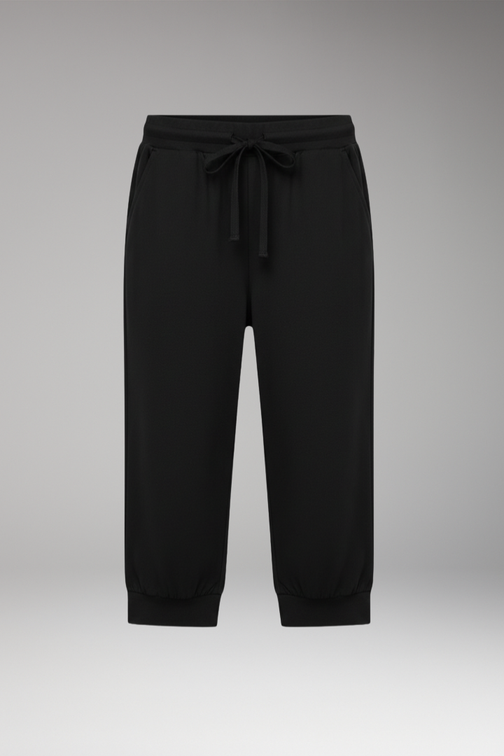Women’s Capri Pants with Elastic Waist and Drawstring