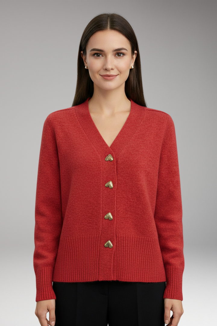 Women’s Cardigan with Button Front and Ribbed Cuffs