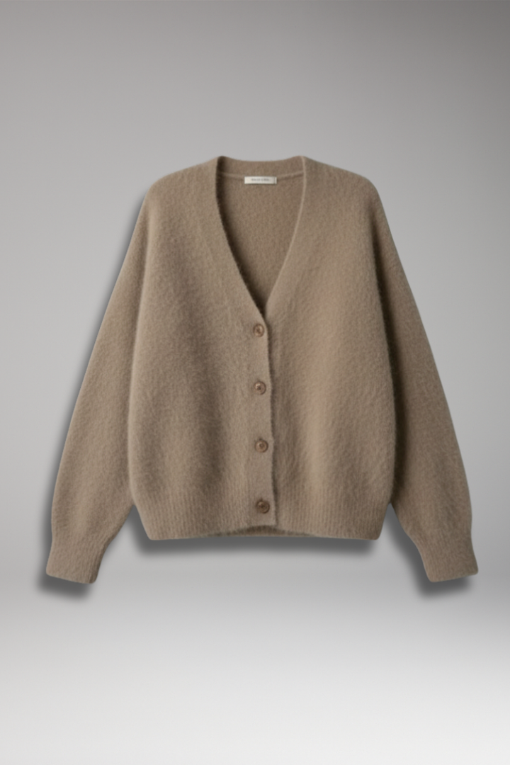 Women’s Cardigan with Button Front and Textured Surface