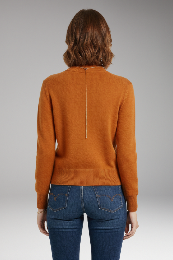 Women’s Cardigan with High Neckline and Button Closure