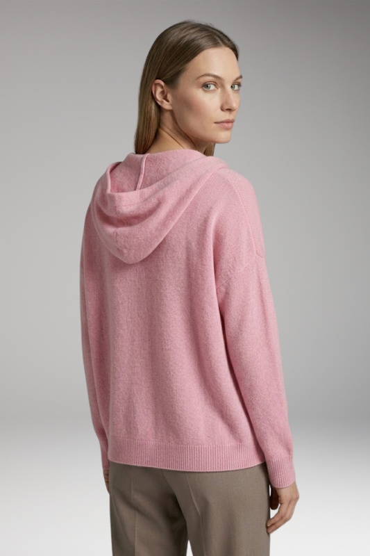 Women's Cardigan with Hooded Neckline and Button Fastening