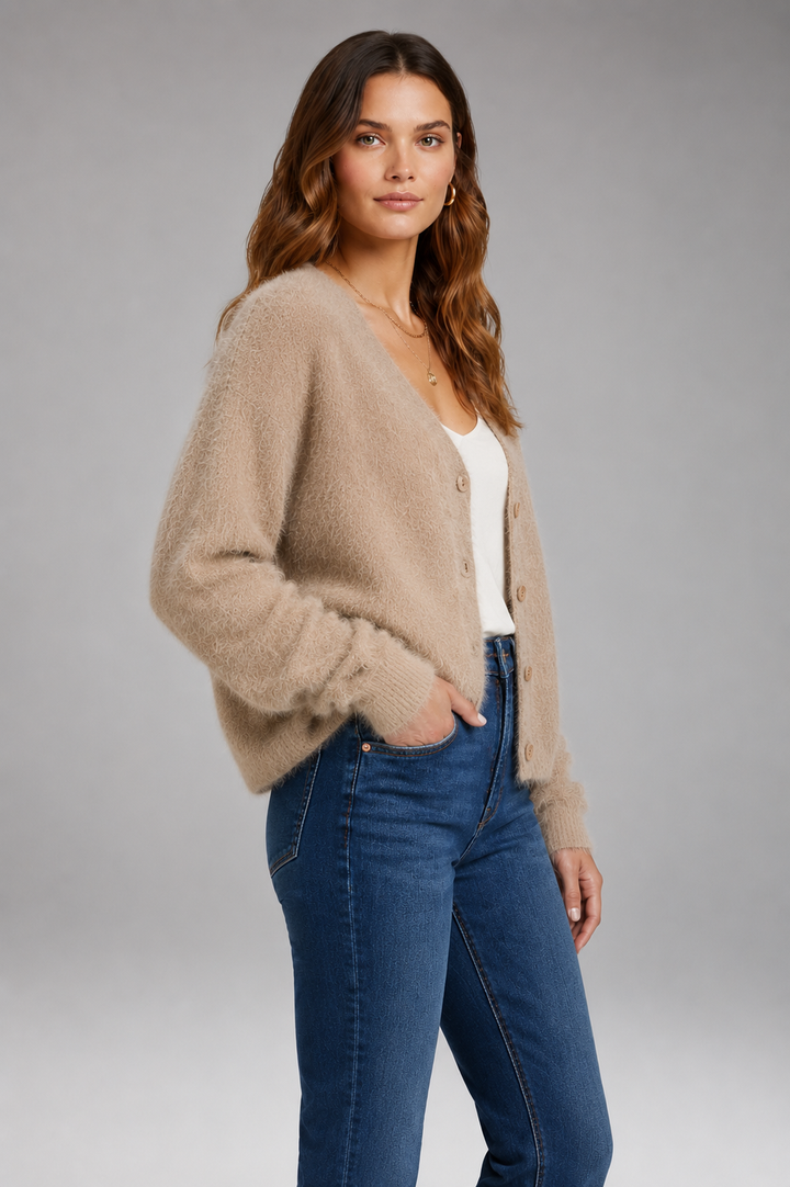 Women's Cardigan with Regular Fit and Button Closure