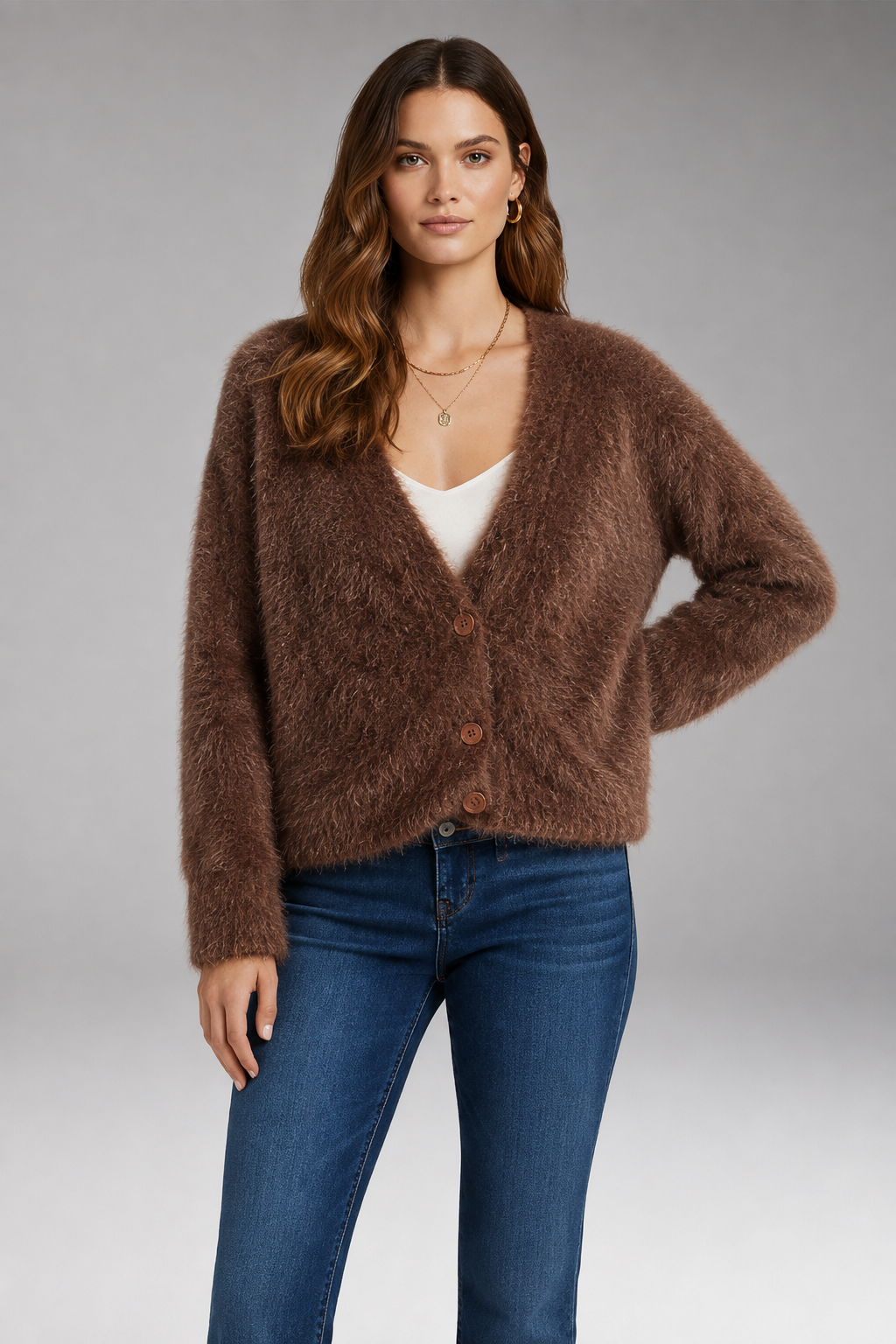 Women's Cardigan with Regular Fit and Button Closure