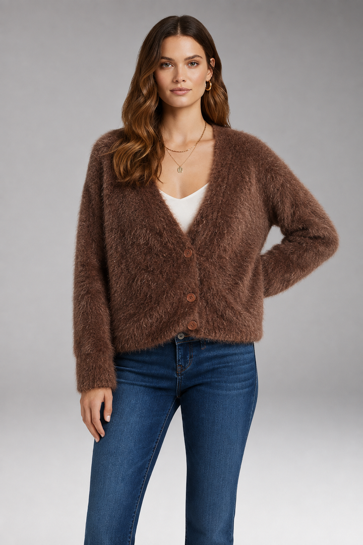 Women's Cardigan with Regular Fit and Button Closure