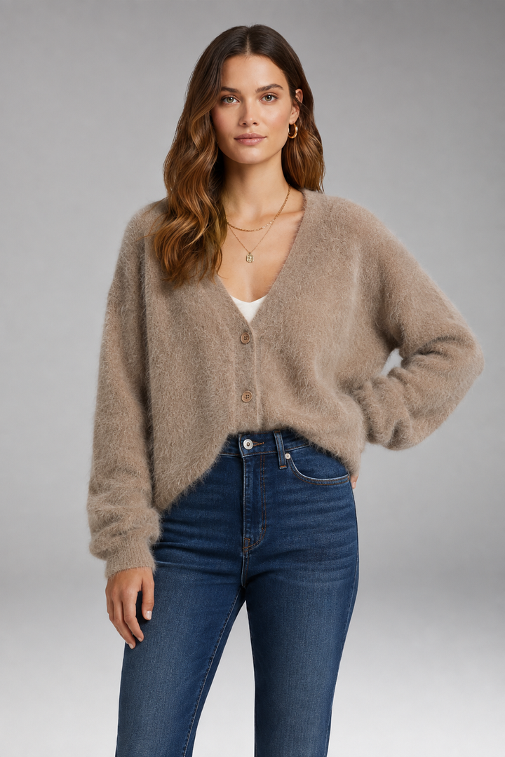 Women's Cardigan with Regular Fit and Button Closure