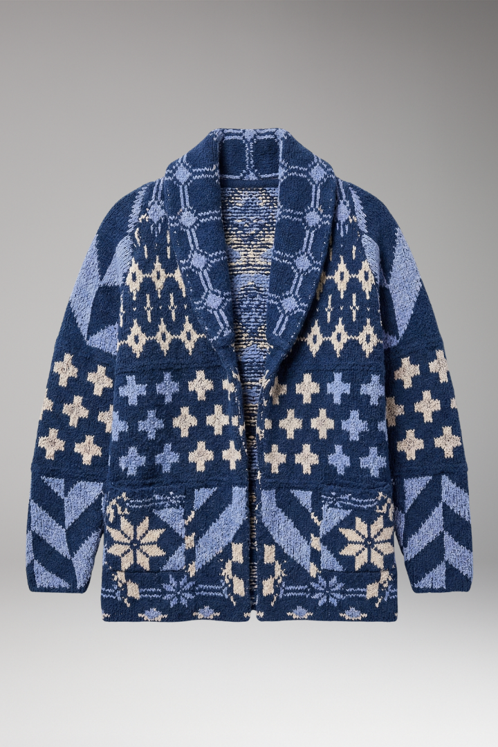 Women’s Cardigan with Shawl Collar and Button Closure