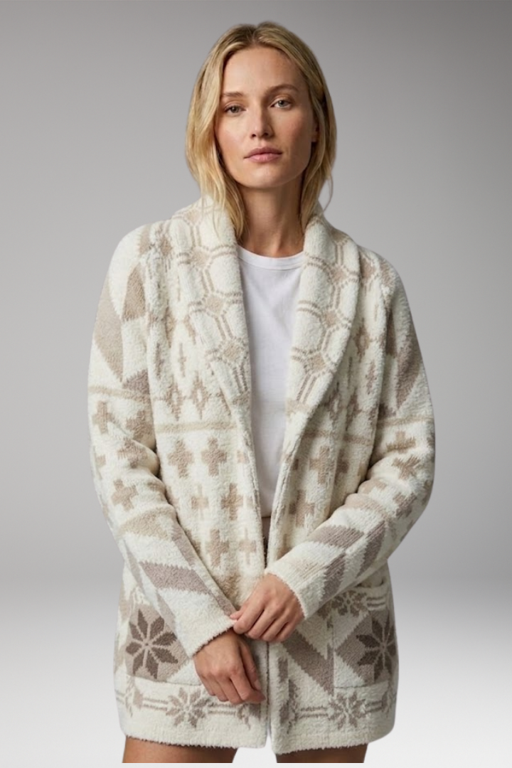 Women’s Cardigan with Shawl Collar and Button Closure