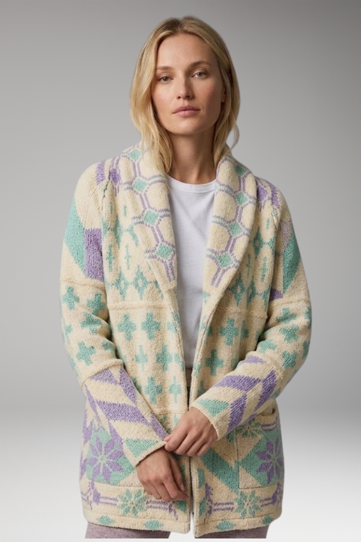 Women’s Cardigan with Shawl Collar and Button Closure