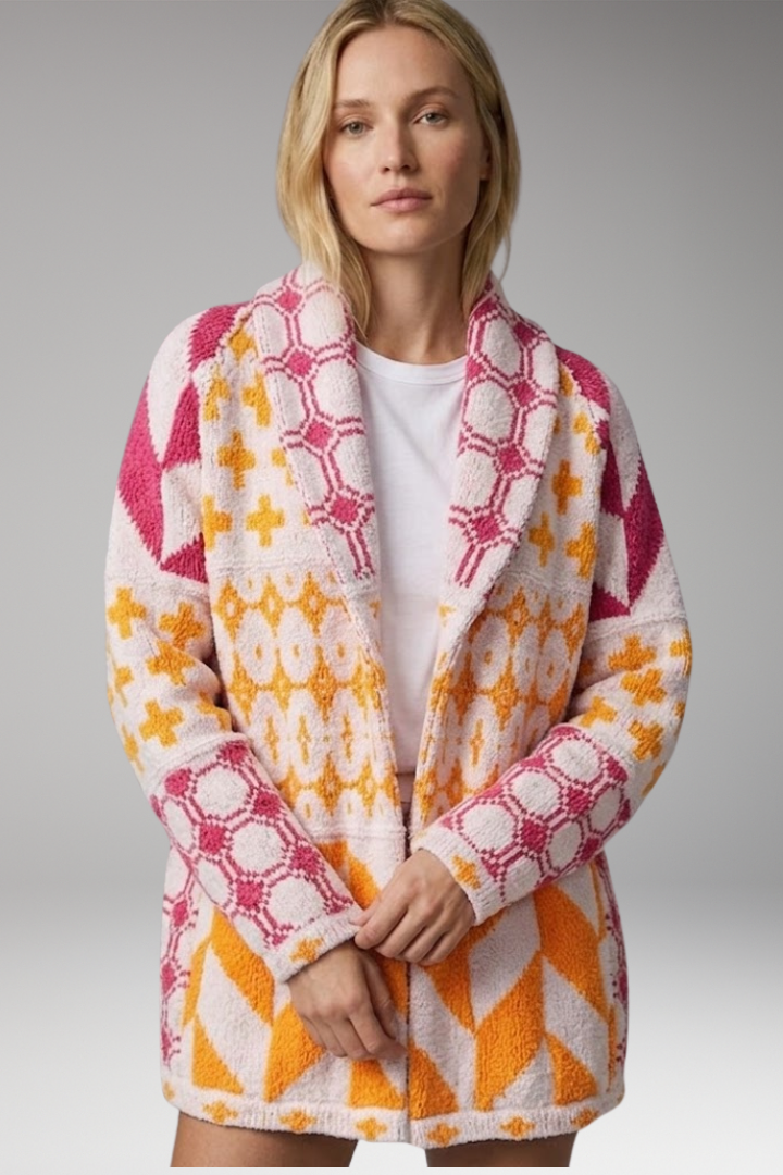 Women’s Cardigan with Shawl Collar and Button Closure