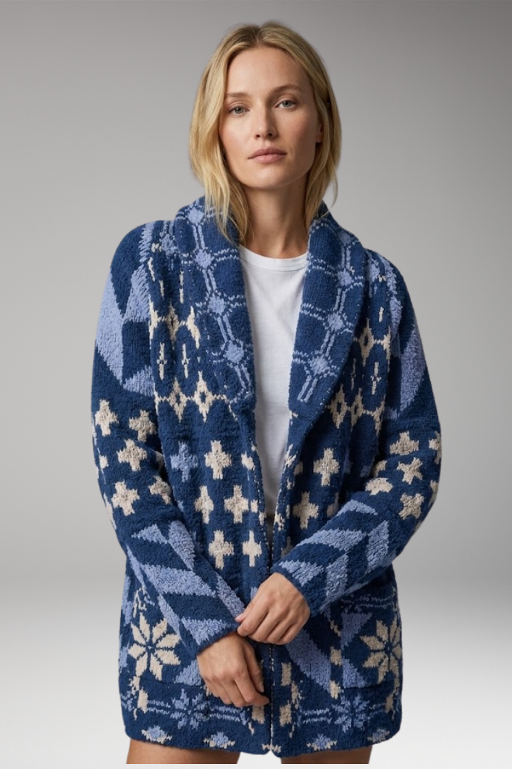 Women’s Cardigan with Shawl Collar and Button Closure