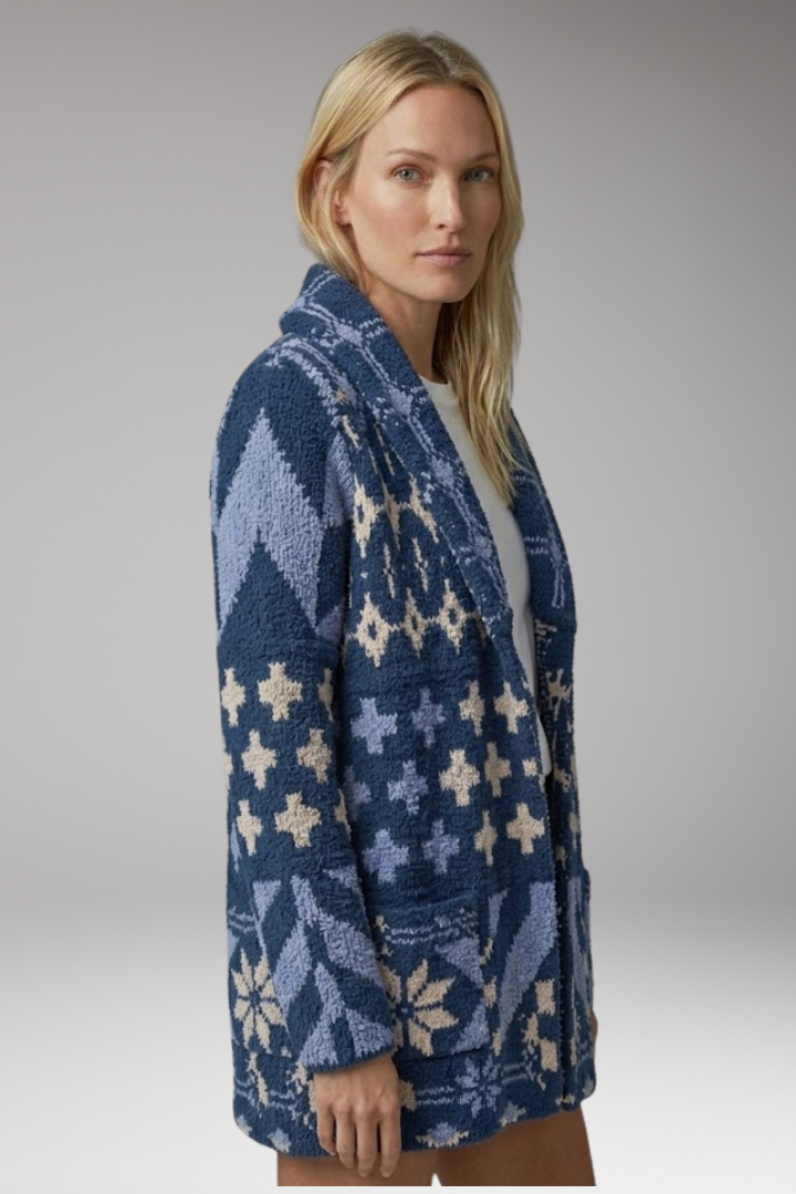 Women’s Cardigan with Shawl Collar and Button Closure