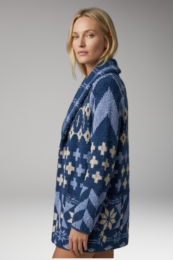 Women’s Cardigan with Shawl Collar and Button Closure