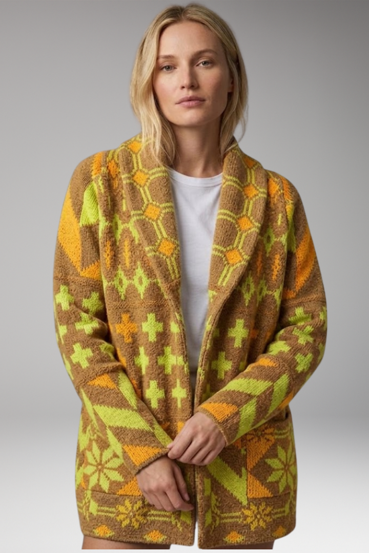 Women’s Cardigan with Shawl Collar and Button Closure