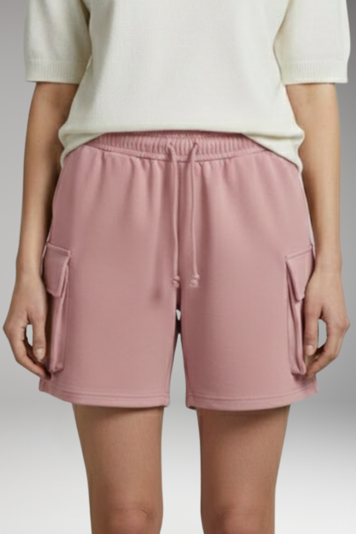 Women's Cargo Shorts with Drawstring and Flap Pockets