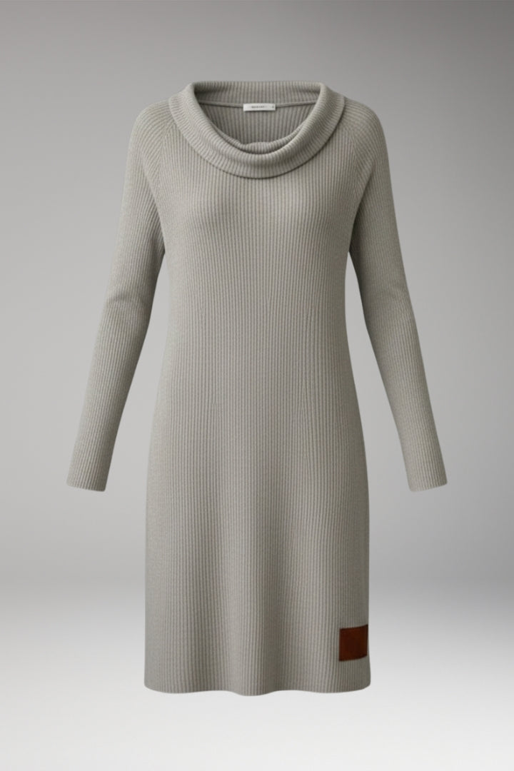 Women's Casual Dress with Round Neck and Long Sleeves