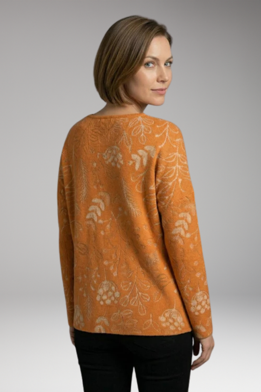 Women's Casual Top with V-Neckline and Patterned Surface