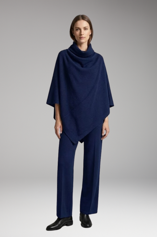 Women's Clothing Set with Draped Details and Flowing Trousers