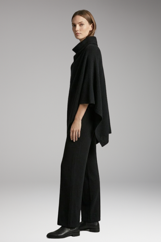 Women's Clothing Set with Draped Details and Flowing Trousers