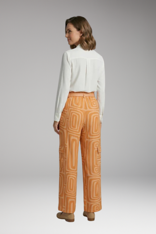 Women's Co-ord Set with Geometric Print and Waist Belt