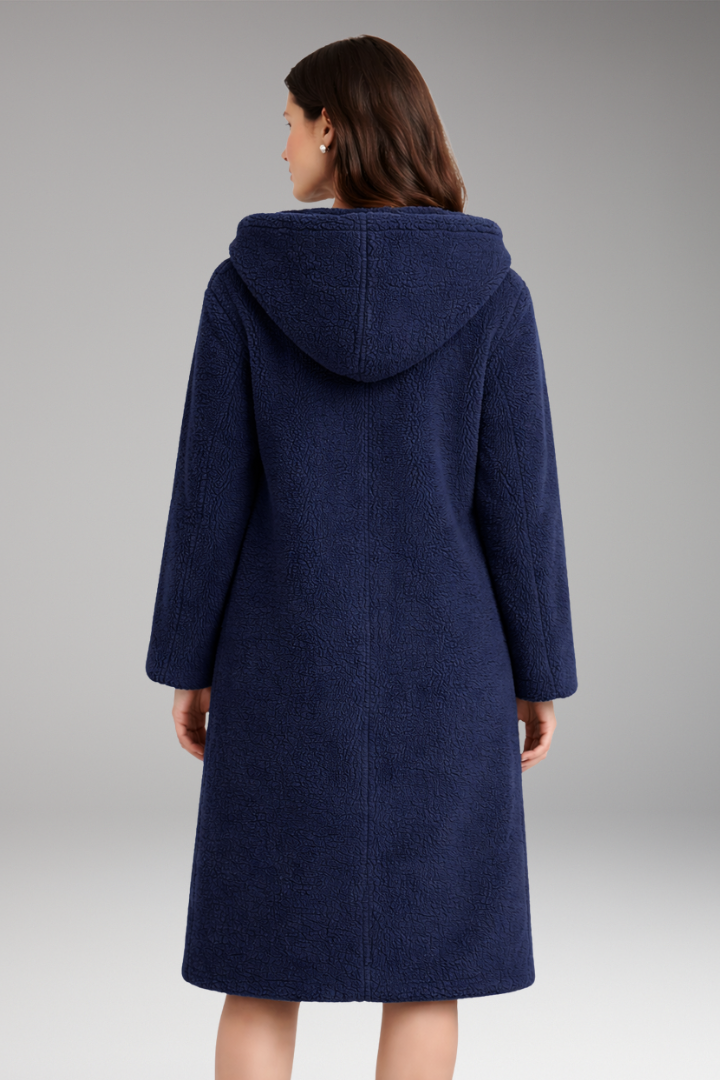 Women’s Coat with Hood and Button Closure