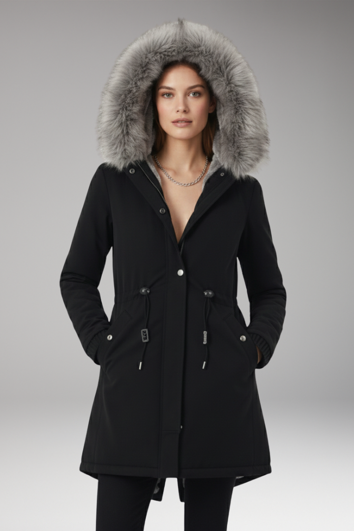 Women’s Coat with Hood and Insulated Interior