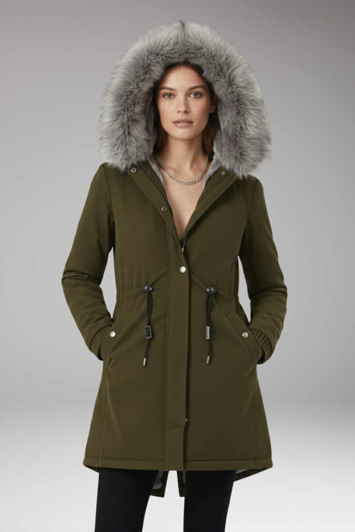 Women’s Coat with Hood and Insulated Interior