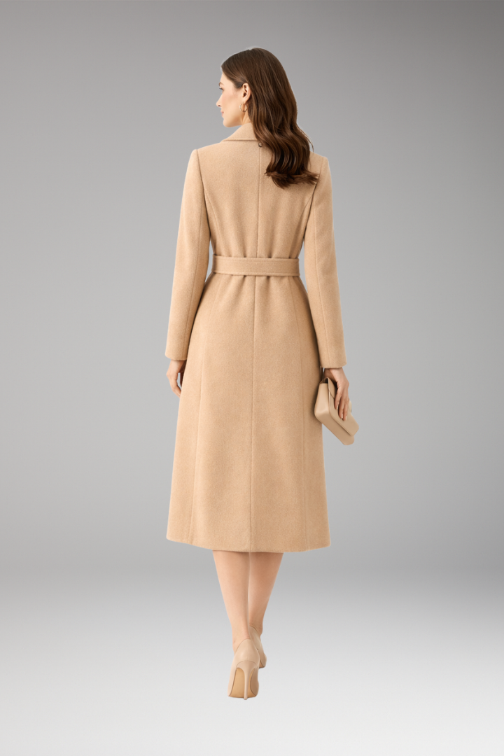 Women’s Coat with Stand Collar and Zip Closure