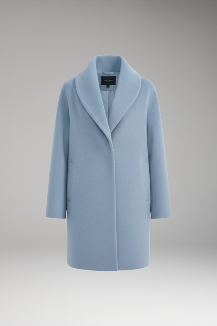 Women’s Coat with Wide Collar and Long Sleeves