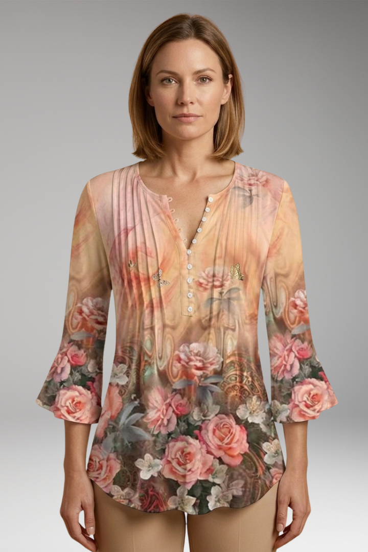 Women's Cotton Blend Top with Tailored Silhouette and Soft Surface