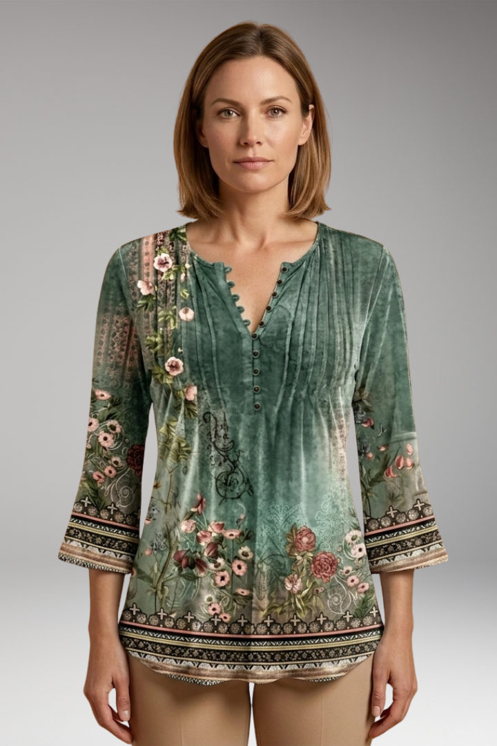Women's Cotton Blend Top with Tailored Silhouette and Soft Surface