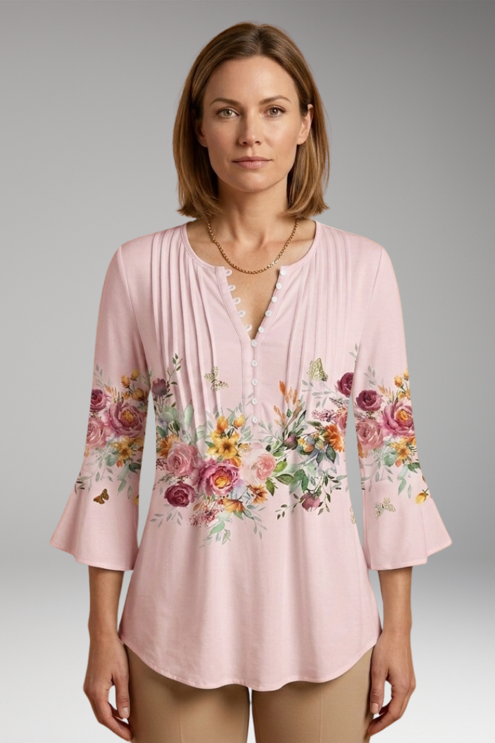 Women's Cotton Blend Top with Tailored Silhouette and Soft Surface