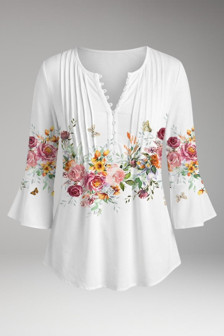 Women's Cotton Blend Top with Tailored Silhouette and Soft Surface