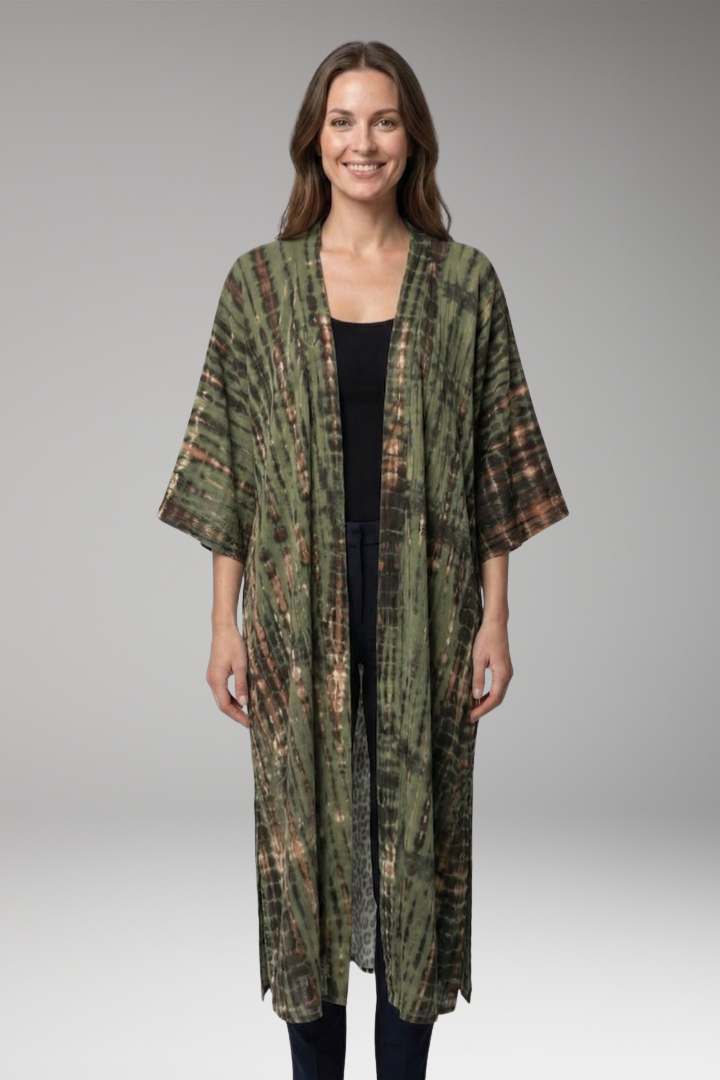 Women’s Cover-Up Dress with Open Front and Long Sleeves