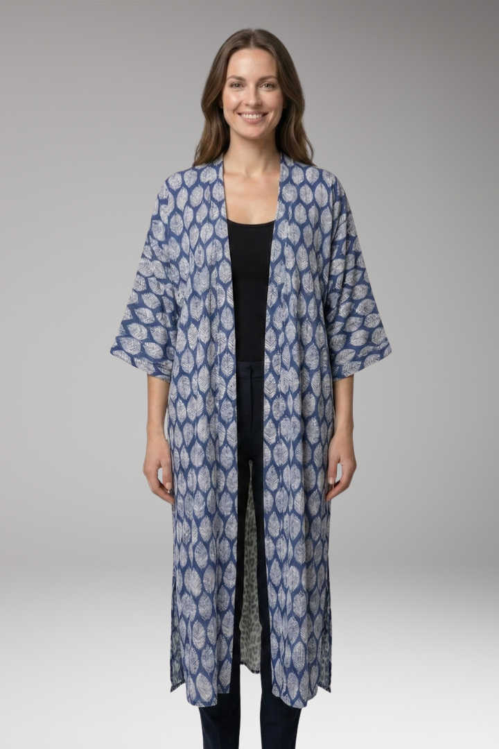 Women’s Cover-Up Dress with Open Front and Long Sleeves