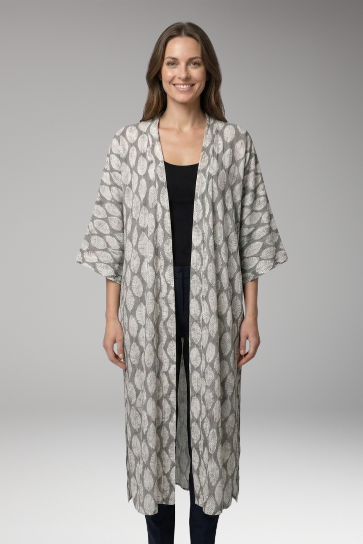 Women’s Cover-Up Dress with Open Front and Long Sleeves