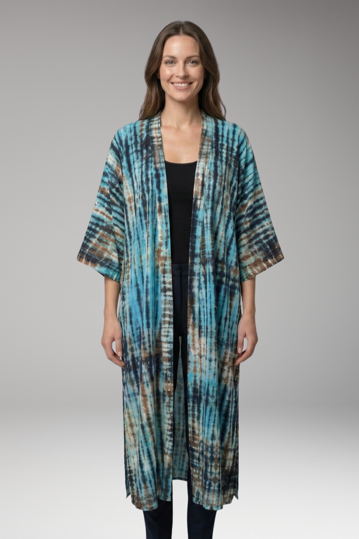 Women’s Cover-Up Dress with Open Front and Long Sleeves