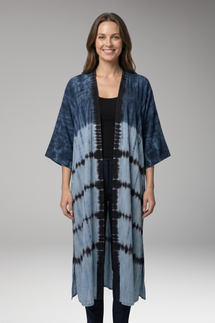 Women’s Cover-Up Dress with Open Front and Long Sleeves