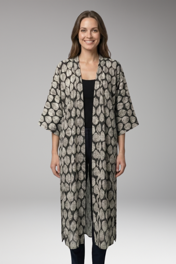Women’s Cover-Up Dress with Open Front and Long Sleeves