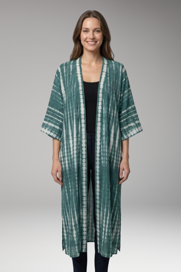 Women’s Cover-Up Dress with Open Front and Long Sleeves