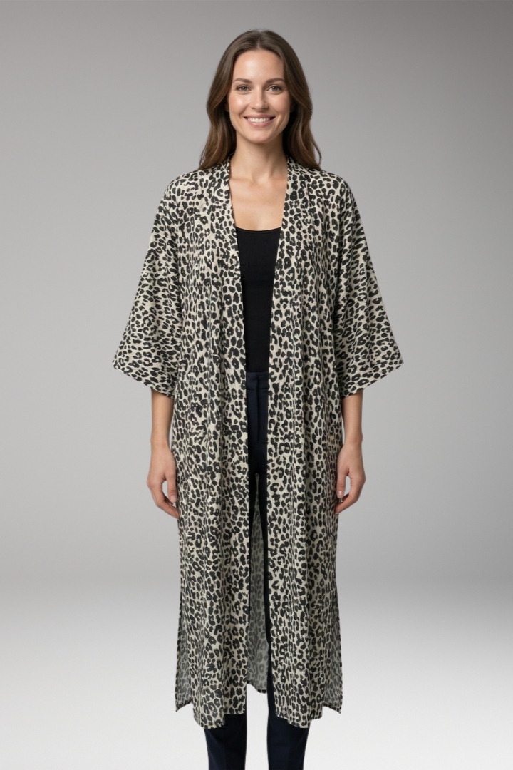 Women’s Cover-Up Dress with Open Front and Long Sleeves