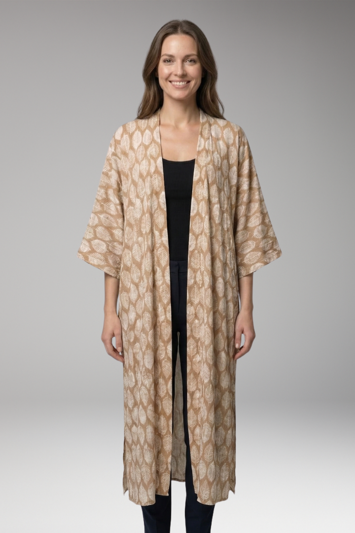 Women’s Cover-Up Dress with Open Front and Long Sleeves