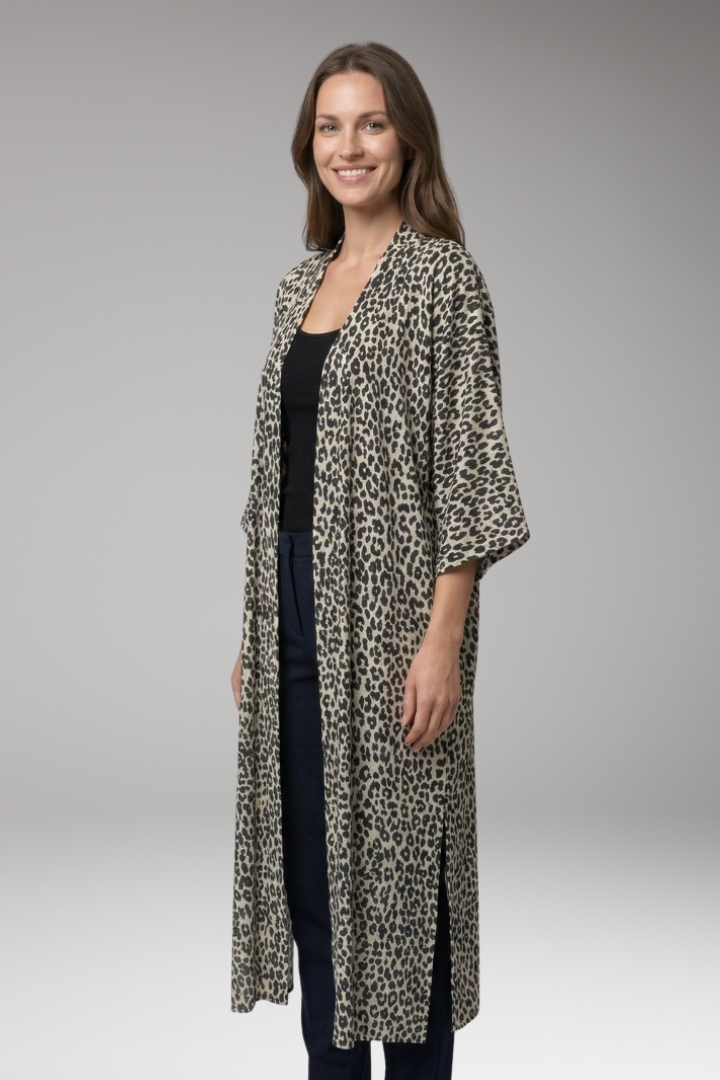 Women’s Cover-Up Dress with Open Front and Long Sleeves