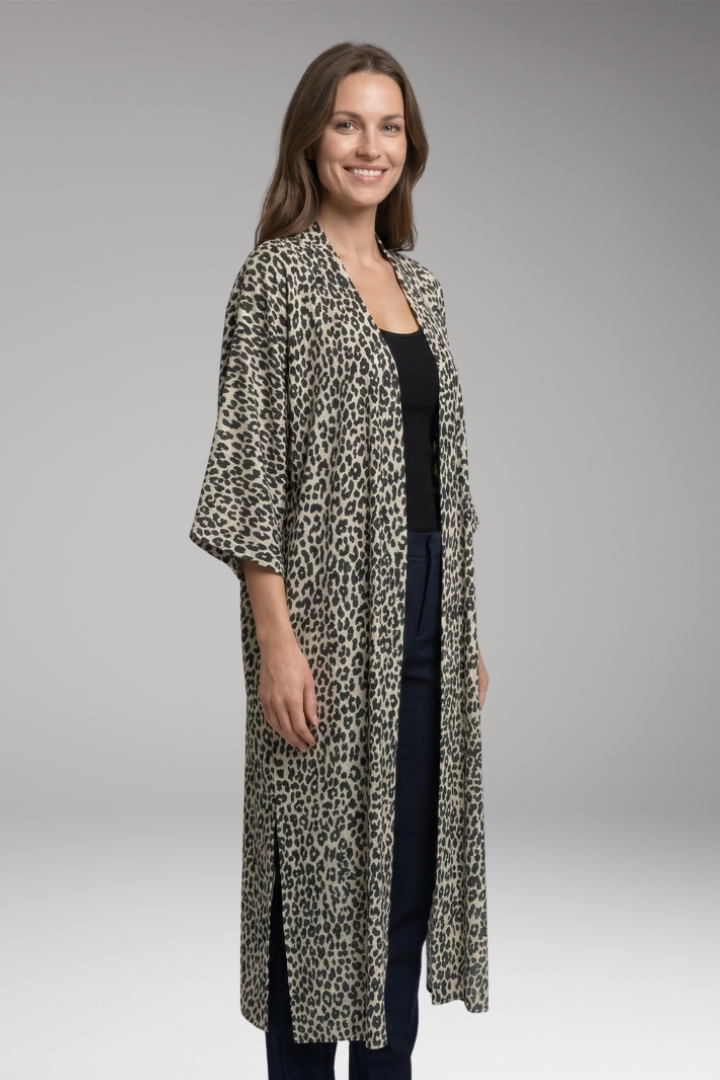 Women’s Cover-Up Dress with Open Front and Long Sleeves