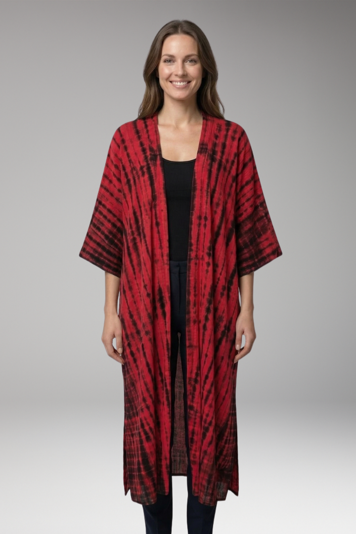 Women’s Cover-Up Dress with Open Front and Long Sleeves