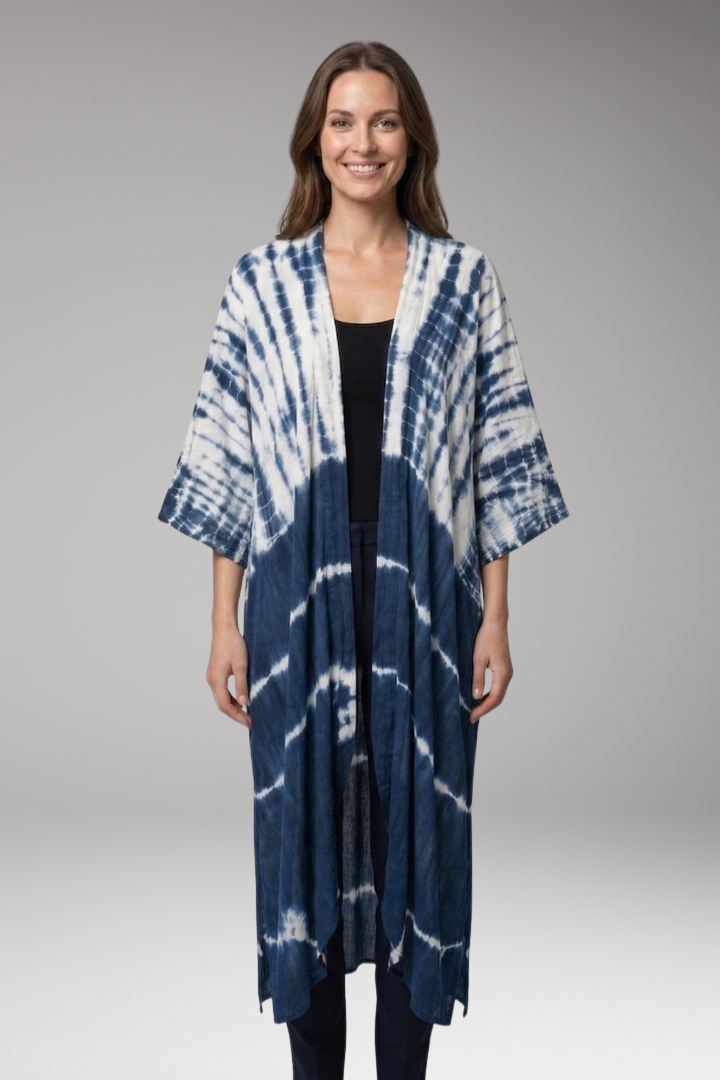 Women’s Cover-Up Dress with Open Front and Long Sleeves