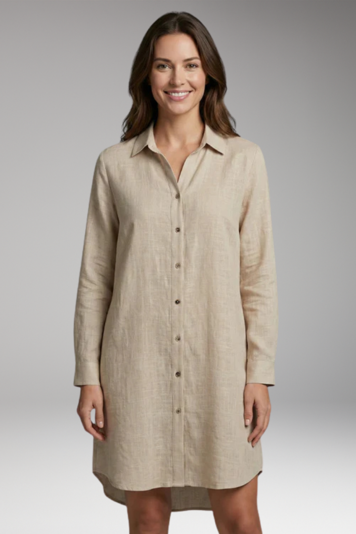 Women’s Cover-Up with Button Front and Sheer Long Sleeves