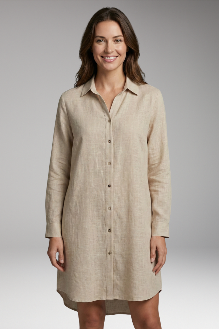 Women’s Cover-Up with Button Front and Sheer Long Sleeves