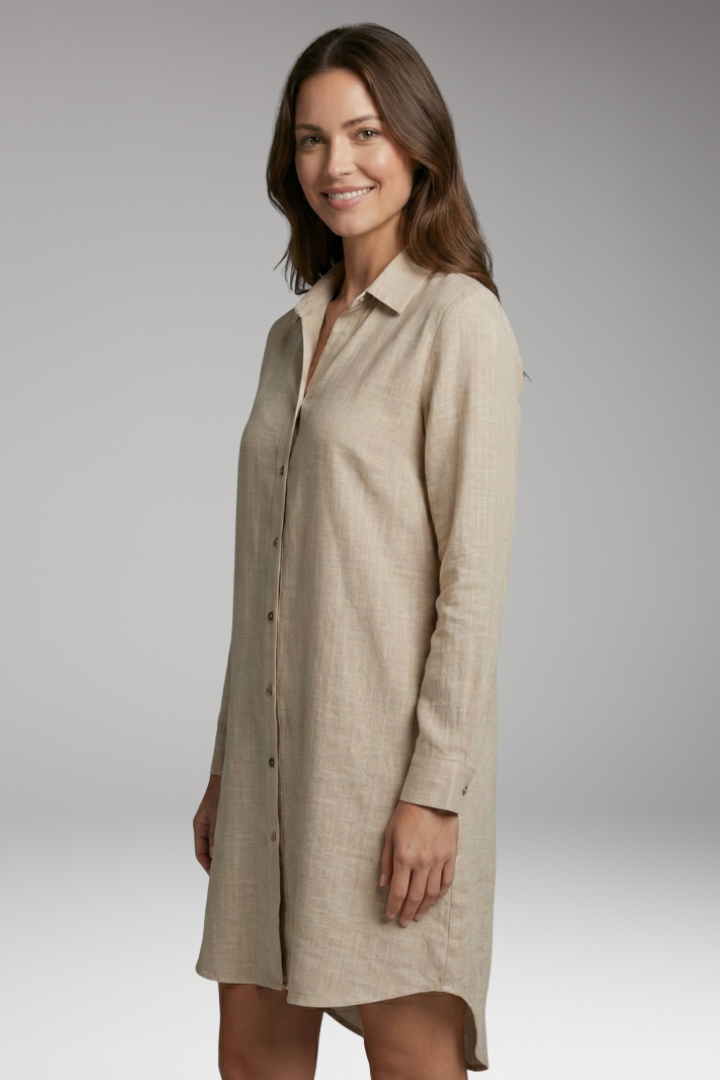 Women’s Cover-Up with Button Front and Sheer Long Sleeves