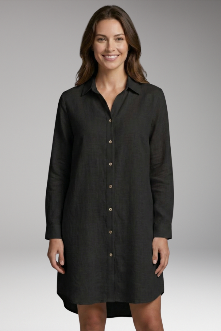 Women’s Cover-Up with Button Front and Sheer Long Sleeves